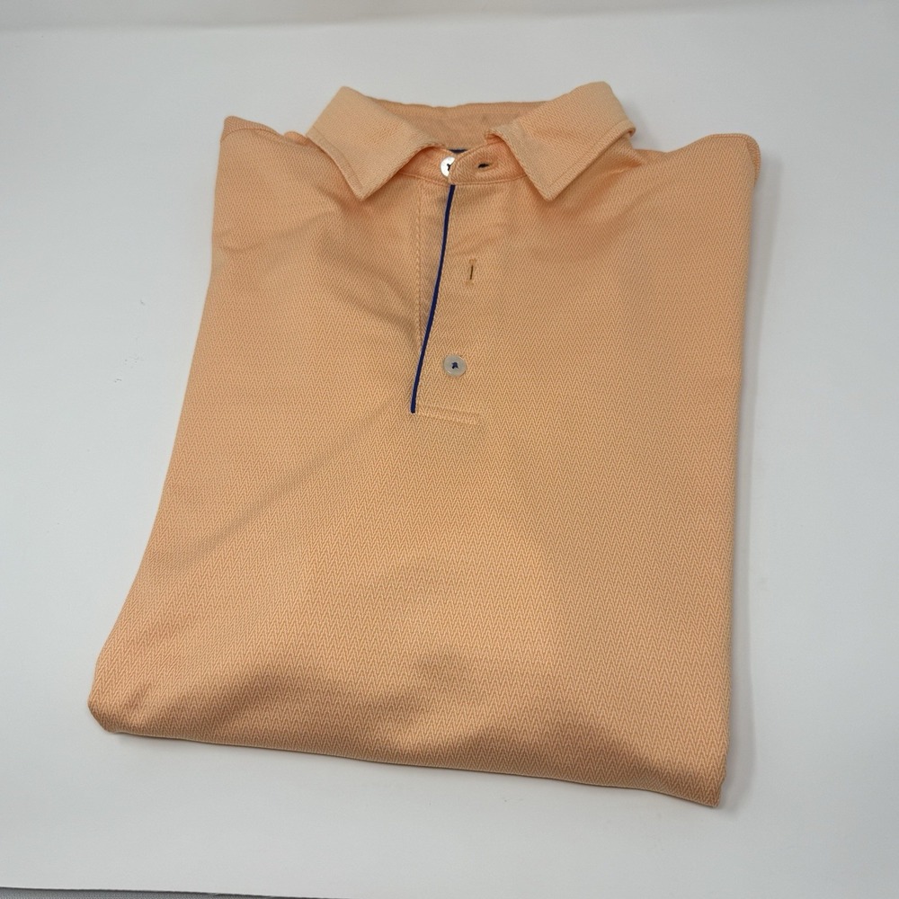 Foot Joy FJ Performance Polo Golf Shirt Men's Medium Orange Stretch